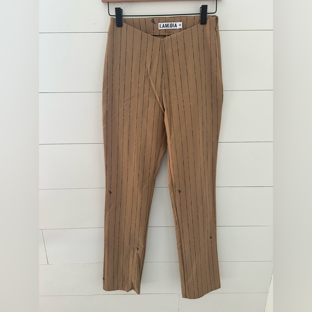 I.AM.GIA Dominique Tan Black Pinstripe Pants